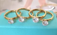 Anel brilhante dourado grosso  - Foto 5