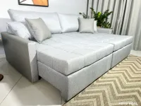 Sofa retrátil e Cama Blog Espuma D33 Siliconada tecido  em linho Sem caixa  2,20 orthobox Super promoção - Foto 4