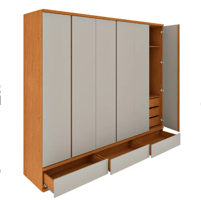Roupeiro 6 Portas Esparta 2,70 100% MDF Imagem