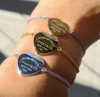 Pulseira Coração Central corrente dupla Tiffany&Co 