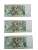 3 CÉDULAS 1 REAL 2003 SÉRIE AC - FLOR DE ESTAMPA - C254 - SEQUENCIADAS - Foto 2