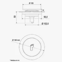 Ralo Inteligente Ideal Click 15x15 Redondo Inox Preto Fosco - Foto 3