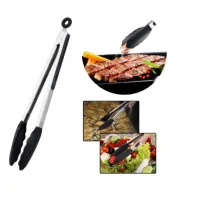 Kit 2 Pinça Pegador Culinário Silicone Multiuso Inox Fritura - Foto 3