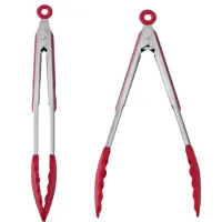 Kit 2 Pinça Pegador Culinário Silicone Multiuso Inox Fritura - Foto 4