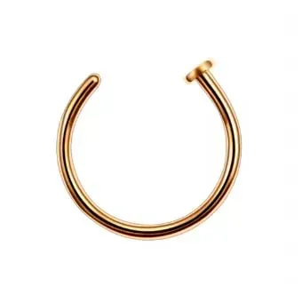 Argola Nariz em Titânio PVD DOURADO G RING  com Trava TIT23