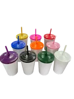 Copo Mega Euphoria Branco 700ml C/ Tampa Colorida