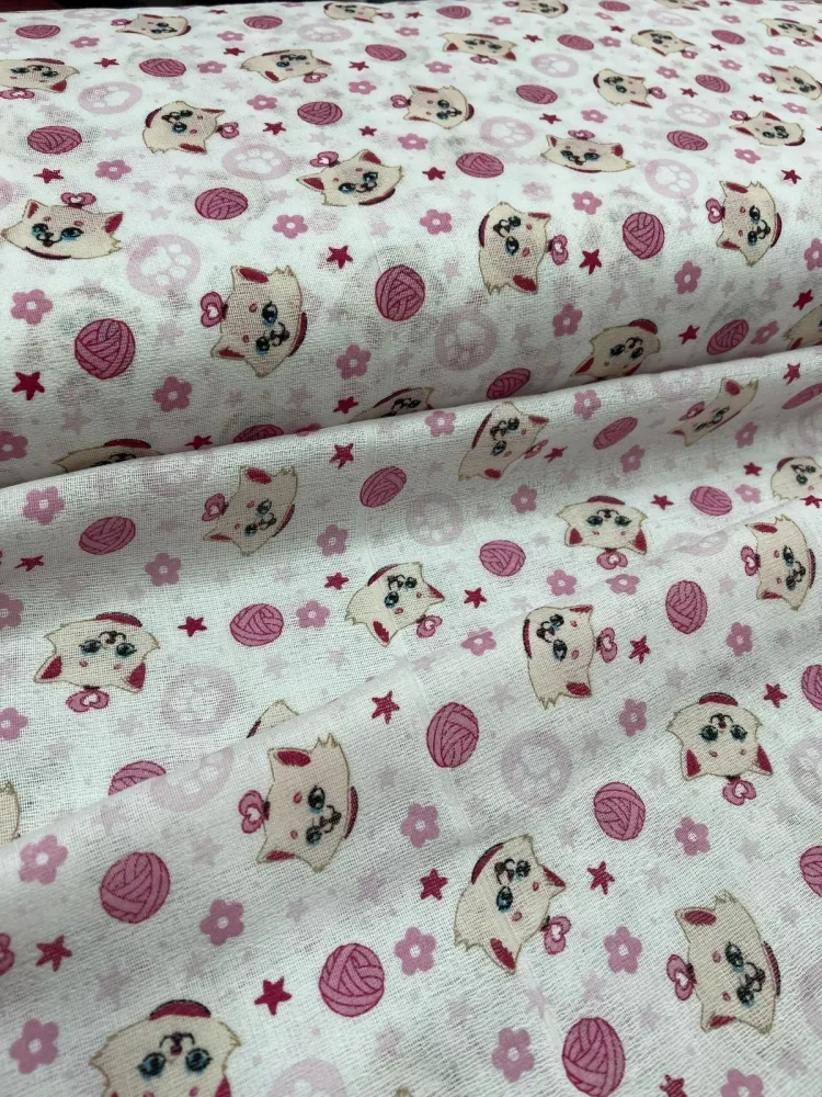 TECIDO FRALDA ESTAMPADO 70x70 gatinha