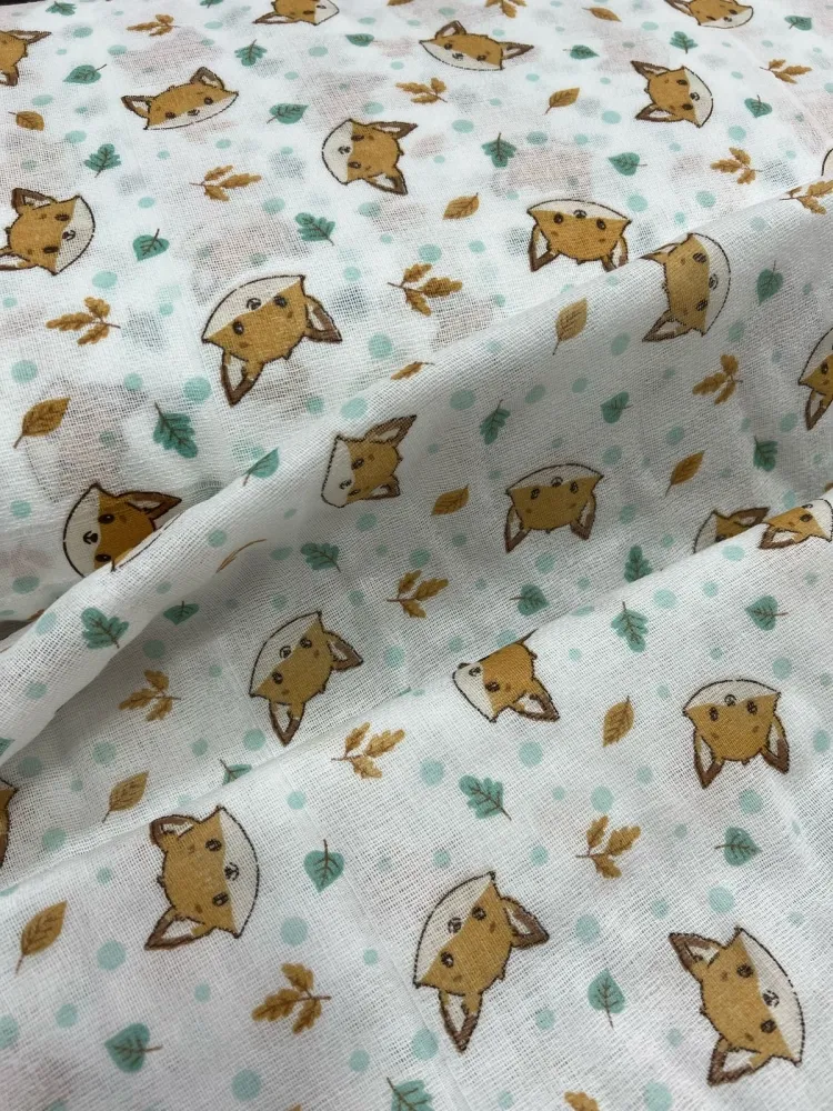  TECIDO FRALDA ESTAMPADO 70x70 raposinha