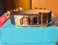 Bracelete Birkin couro fecho dourado.  - Foto 4