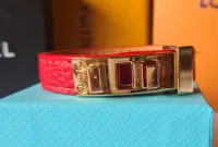 Bracelete Birkin couro fecho dourado.  - Foto 7