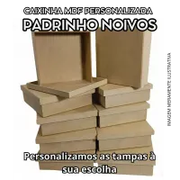 Caixinhas MDF CRU 3mm Madrinha Padrinho Noivos Vazados | KIT 12 Unidades - Foto 2