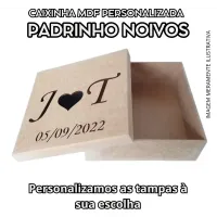 Caixinhas MDF CRU 3mm Madrinha Padrinho Noivos Vazados | KIT 12 Unidades - Foto 5