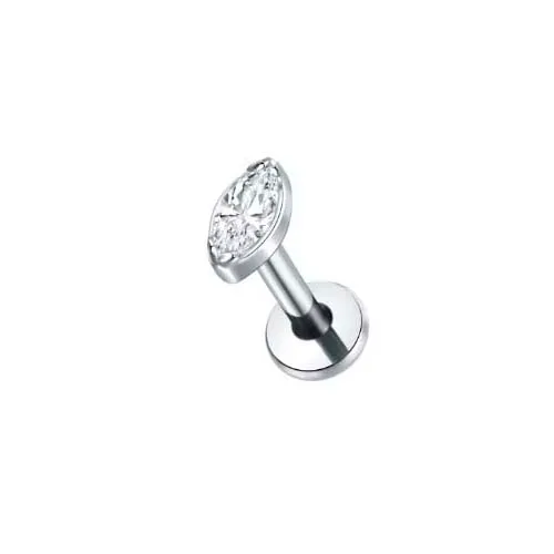 Labret NAVETE SLIM em Titânio 1.2mm com Pedra TIT16 Imagem