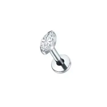Labret NAVETE SLIM em Titânio 1.2mm com Pedra TIT16