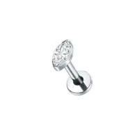 Labret NAVETE SLIM em Titânio 1.2mm com Pedra TIT16