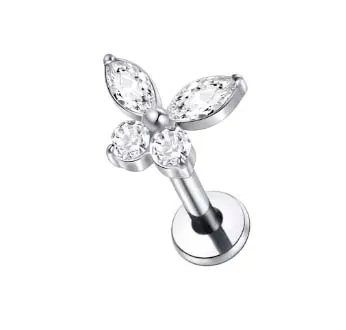 Labret em Titânio 1.2mm - Borboleta - TIT14