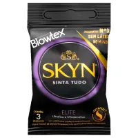 PRESERVATIVO SKYN ELITE 3 UNIDADES ULTRAFINO E ULTRASENSITIVE - BLOWTEX.                                                  LIBYSEXSHOP