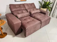 Sofá Retrátil e Reclinável Toronto 2 metros fibra silicone oferta ! - Foto 8
