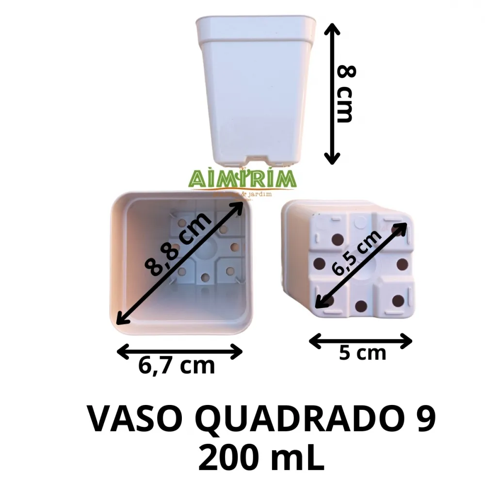 Vaso quadrado nobre 9 - Branco