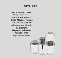 Kit Banheiro Belly transparente - Foto 4