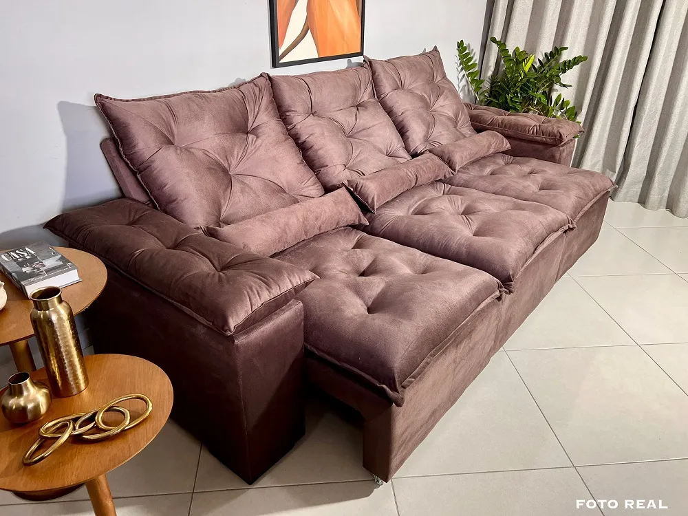  Sofá Retrátil e Reclinável athenas  3 Módulos  2,75 Orthobox Imagem