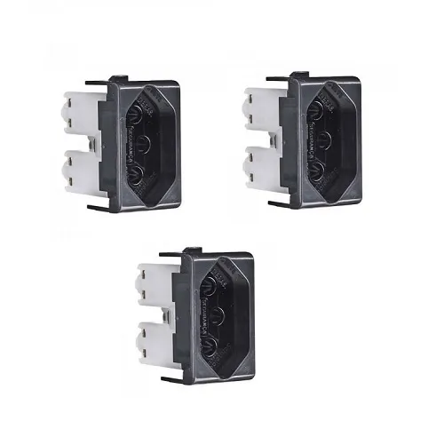 Kit com 3 unidades Módulo de Tomadas Elétricas Concept Nobile