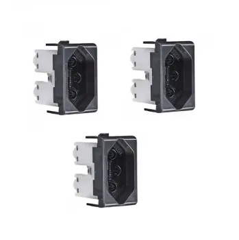 Kit com 3 unidades Módulo de Tomadas Elétricas Concept Nobile