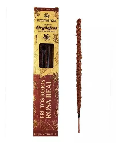Incenso Massala  Orgânico Aromanza - FRUTOS ROJOS ROSA REAL Imagem