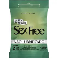 PRESERVATIVO NÃO LUBRIFICADO 52MM COM 3 UNIDADES - SEX FREE                                               LIBYSEXSHOP
