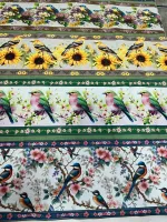 Tricoline Estampa Digital Barrado passaro - Foto 4