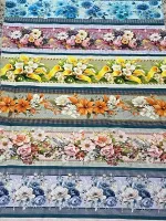  Tricoline Estampa Digital Barrado floral delicado