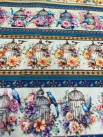   Tricoline Estampa Digital Barrado gaiola