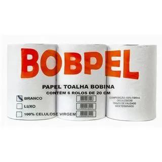 PAPEL TOALHA BOB.BRANCO 6X20X200M BOBPEL Imagem