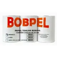 PAPEL TOALHA BOB.BRANCO 6X20X200M BOBPEL