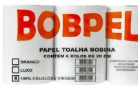 PAPEL TOALHA BOBINA 100% FARDO C/6 ROLOS-BOBPEL