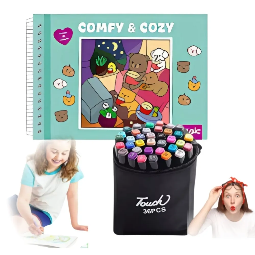 Kit Bobbie Goods + 36 Canetinhas Coloridas Pintar Diversão Imagem