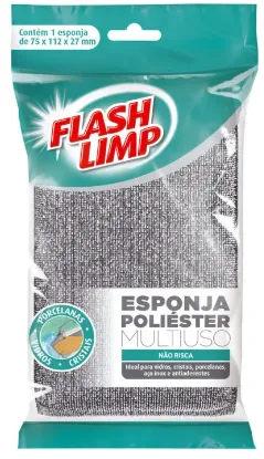 ESPONJA MULTIUSO POLIESTER - QUADRADA-FLASH LIMP