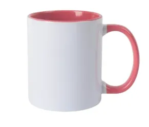 CANECA BRANCA ALÇA E INTERIOR PÊSSEGO (Sem caixinha) Imagem