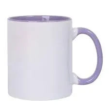 CANECA BRANCA ALÇA E INTERIOR LILAS (Sublimação)