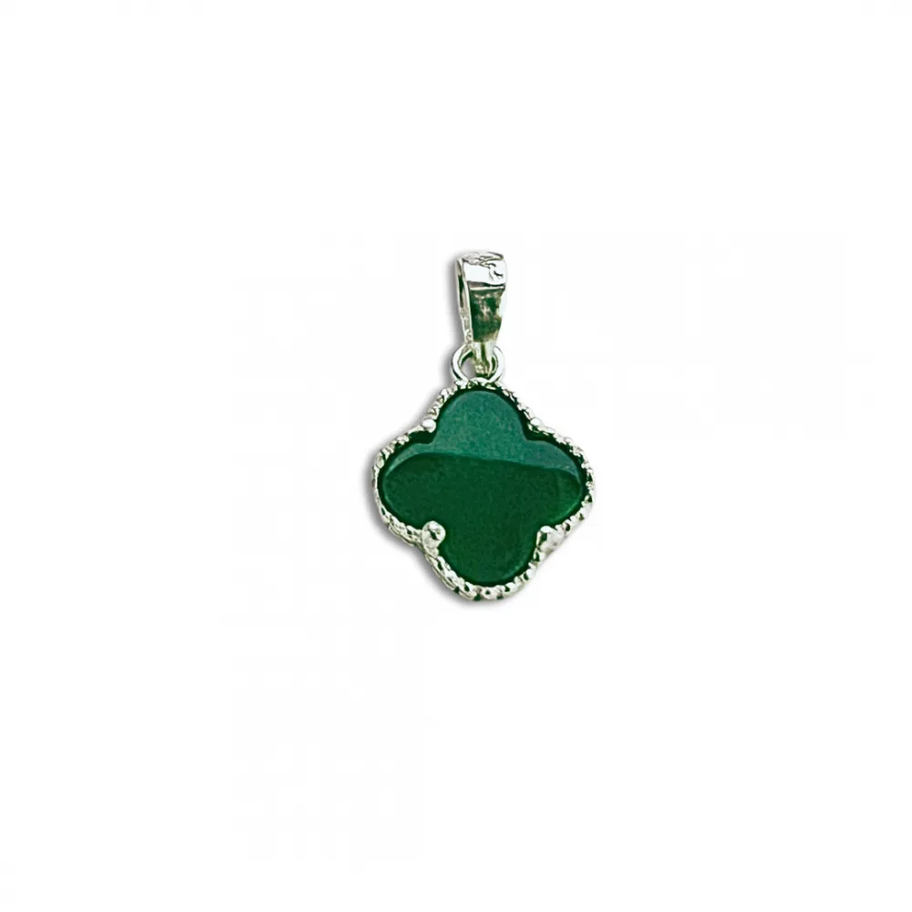 Pingente de Prata 950  trevo  CRISOPÁZIO VERDE PTC100