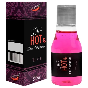 LOVE HOT ÓLEO BEIJÁVEL AROMÁTICO SABORES 35ML - CHILLIES.                                                                         LIBYSEXSHOP - Foto 2