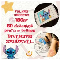 Kit 2 Livro De Colorir  50 Folhas 180g Com 36 Canetinhas - Foto 7