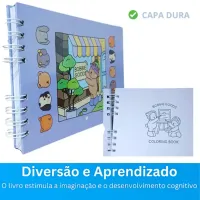 Kit 2 Livro De Colorir  Capa Dura 50 Páginas + Canetinhas Colorir Marca Texto De 24 Cores - Foto 2
