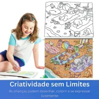 Kit 2 Livro De Colorir  Capa Dura 50 Páginas + Canetinhas Colorir Marca Texto De 24 Cores - Foto 3