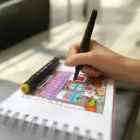 Kit 2 Livro De Colorir  Capa Dura 50 Páginas + Canetinhas Colorir Marca Texto De 24 Cores - Foto 8