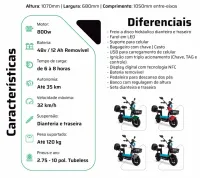 SCOOTER ELETRICA RIO 800W 2026 BIKEMOTO - Foto 7