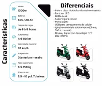  SCOOTER ELETRICA TOKIO 1000W 2026 - Foto 8