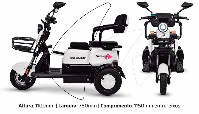 TRICICLO SCOOTER ELETRICA SIDNEI 1000W 2025 