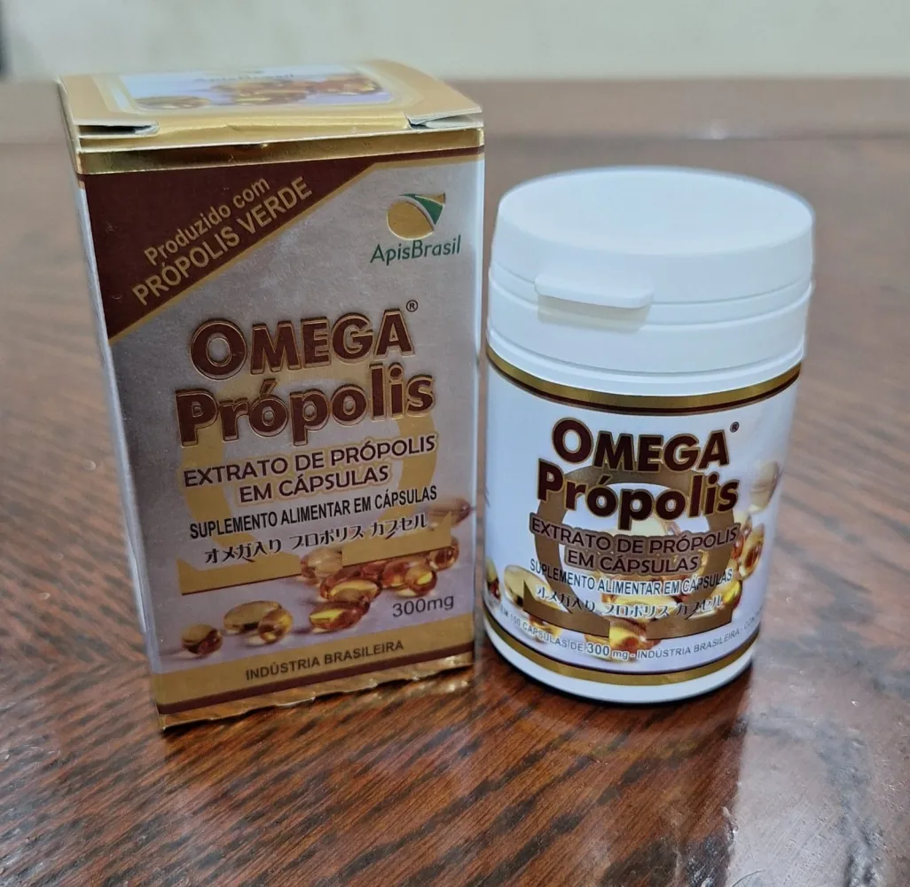Ômega Própolis 100 Cápsulas Suplemento Alimentar 300mg