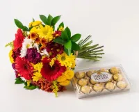 Buquê de Flores do Campo + Ferrero